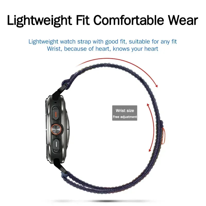 Nylon Solo Loop Strap for Samsung Galaxy Watch 7 Ultra 47mm Braided Band Bracelet for Galaxy 7 Ultra Quick Connector Watchband Qme