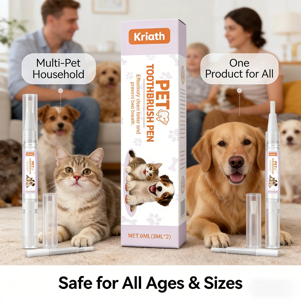 Pet Toothbrush Pen Thoroughly Cleaning Pet's Mouth Reduce Dental Plaque Accumulation Eliminate Oral Odors Pet Teeth Cleaning Pen Qme