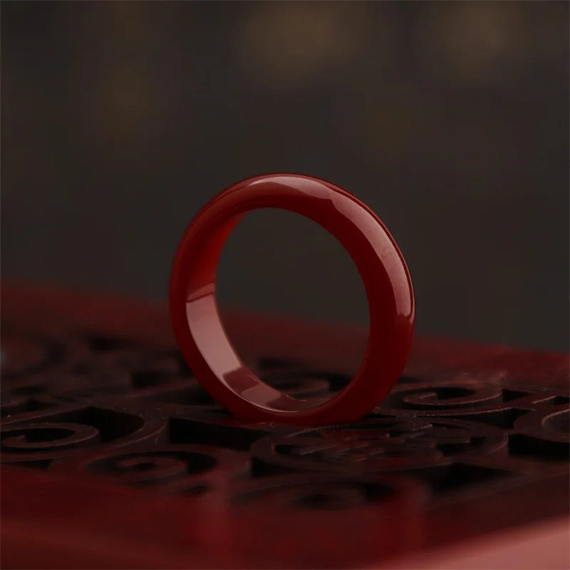 New Hot Fashion New Natural Stone Agate Rings Charms Multi-color Elegant Jewelry Party Gift for Women or Girlfriend High-Quality Qme Red