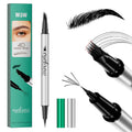 2 in 1 Dual-Ended Eyebrow Pencil & Eyeliner, Waterproof Sweat-Proof Smudge-Proof Fade-Resistant 4D Microcarving Realistic Eyebro Qme W683-5
