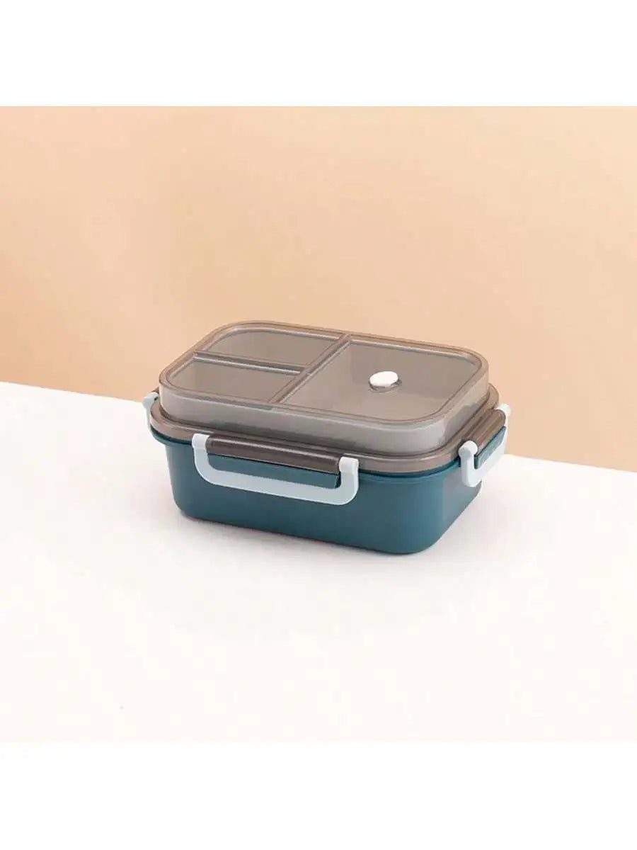 1 Microwave Capable Double-layer Compartment Lunch Box Handle Leak Qme blue 3 2|625ml