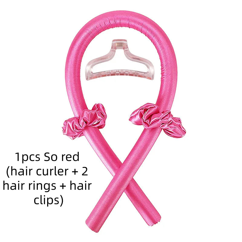 1/3/5pcs mix Woman Foam Heatless Curling Rod Headband Make Hair Soft Shiny Hair Curler Iron Hairdressing Big Wave Curling Qme 1pcs So red