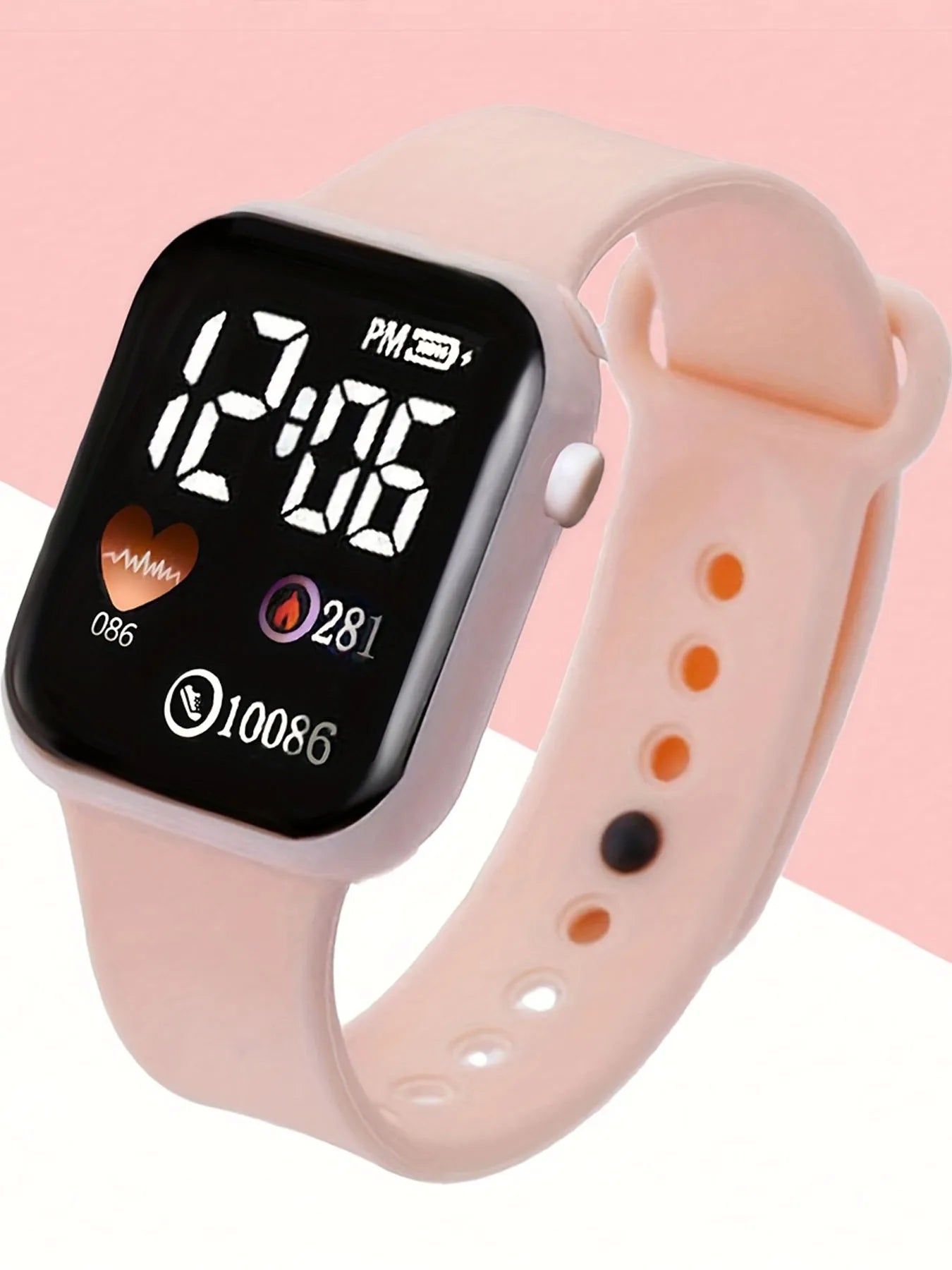 Set of 6 minimalist square LED watches with butterfly pearl jewelry Qme