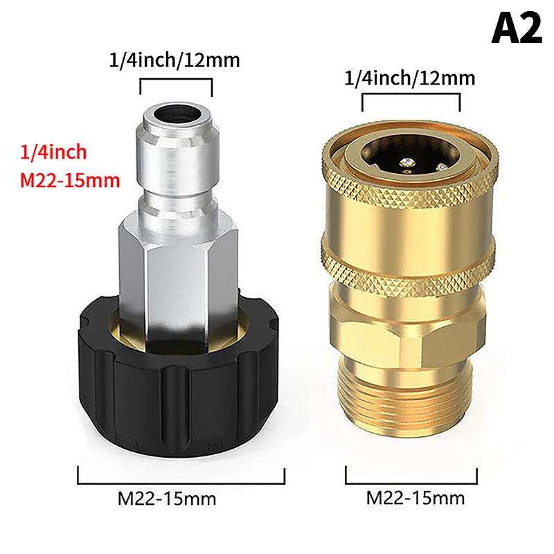 Pressure Washer Quick Connect Fittings M22 14 1 4 3 Hose Gun Adapter Qme A2