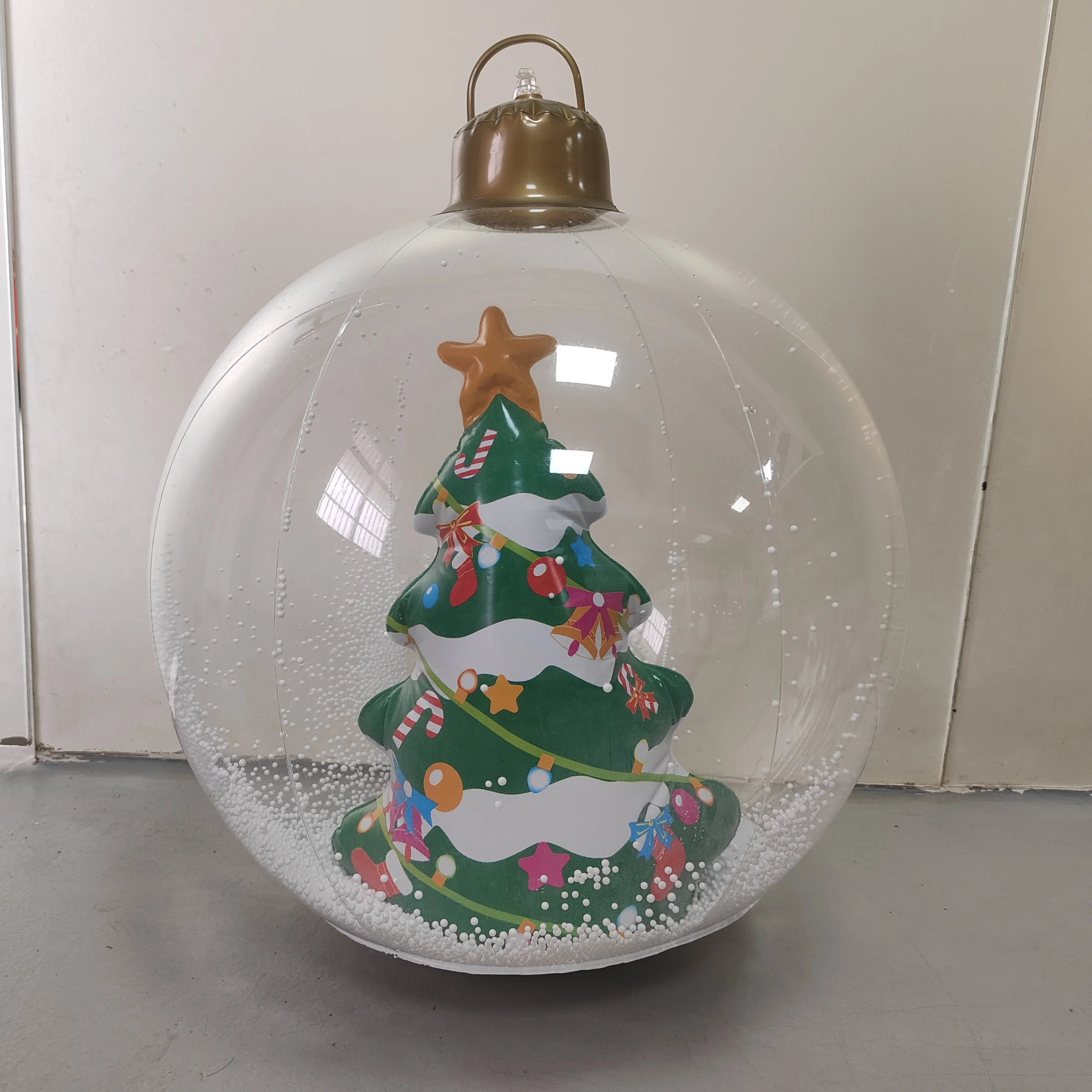 24 Inch Inflatable Christmas Balls Outdoor Christmas Decorations with Lights PVC Giant Inflatable Christmas Balls Holiday Decor Qme C 60cm