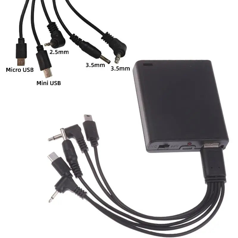 1Pcs 2.5mm Plug Password Electronic Lock Emergency Spare Battery Box Accessories 6V Safe Universal External Power Box Qme five head