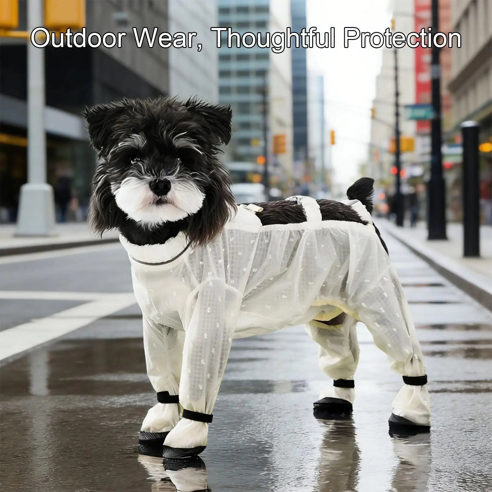 Dog Bodysuit Pet Stretchable Bodysuit With D-Ring And Adjustable Strap Waterproof Dog Onesie For Commuting Walking Outdoor Qme