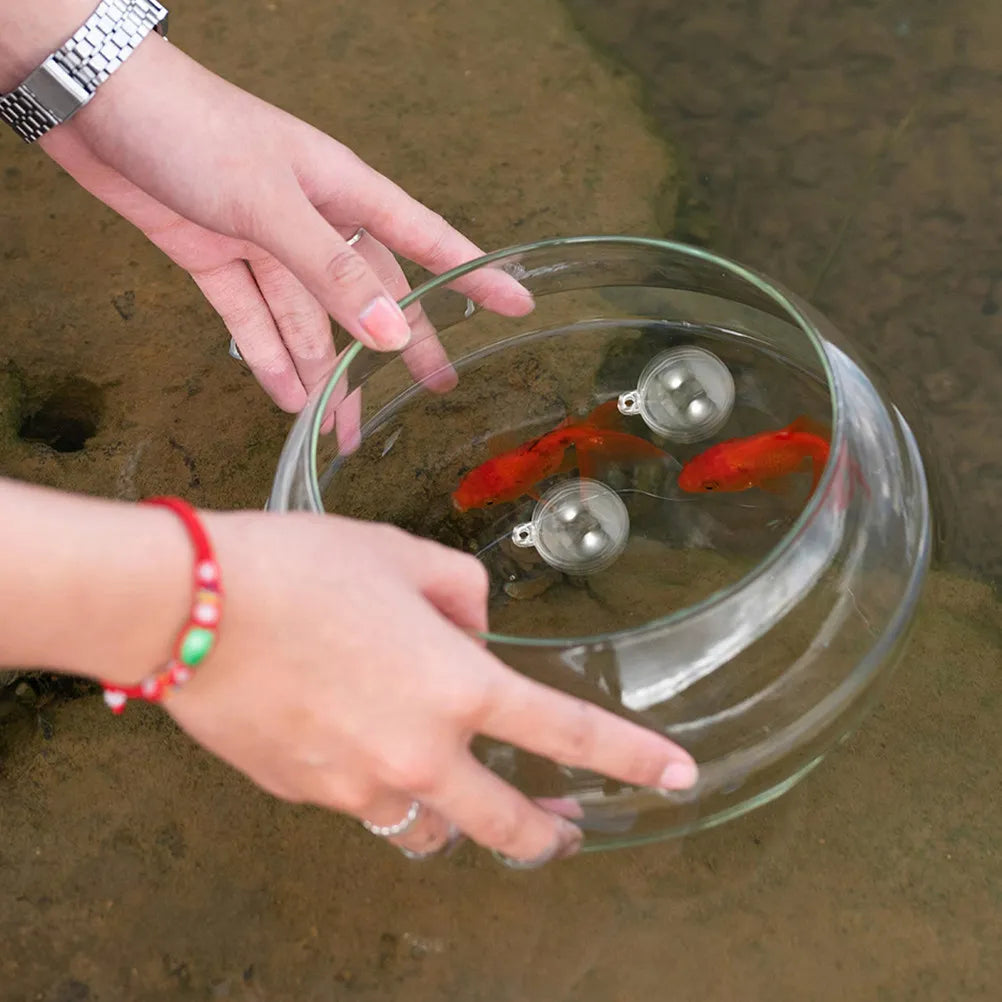 10Pcs Floating Ball Aquarium Accessories Transparent Stable Fish Tank Floating Decorations Bubbler Ornaments 2Cm Qme