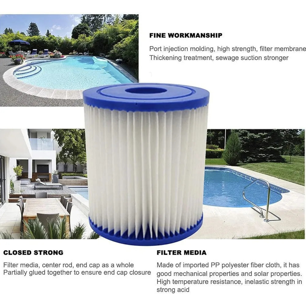 Swimming Pool Filter For Bestway/Intex type Swimming Pool Replacement Filter Pump Accessories Circulating Clean Filter Cartridge Qme