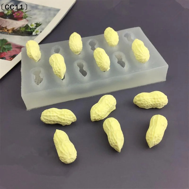 2 8 12-Cavity Peanut Design Food Grade French Mousse Cake Mould Qme