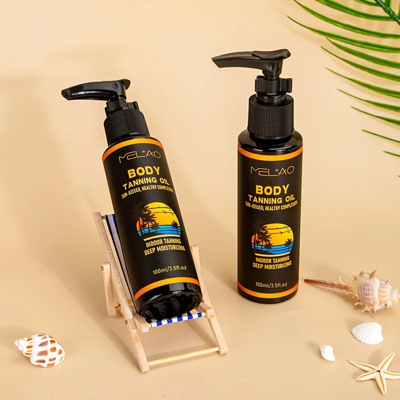 MELAO Tanning Oil Tanned Intensifier Get a Faster, Darker Sun Tan From Packed with Ultra Moisturizing Oils to Keep Skin Hydrated Qme