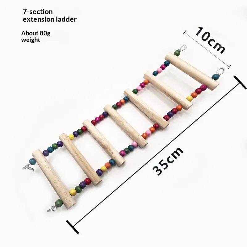 Bird Climbing Toys Cage Accessories Colorful Pet Swing Cloud Ladder Qme A15