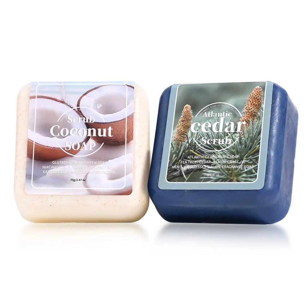Men's Cedar Essential Oil Soap Travel Portable Hotel Deep Cleansing Qme