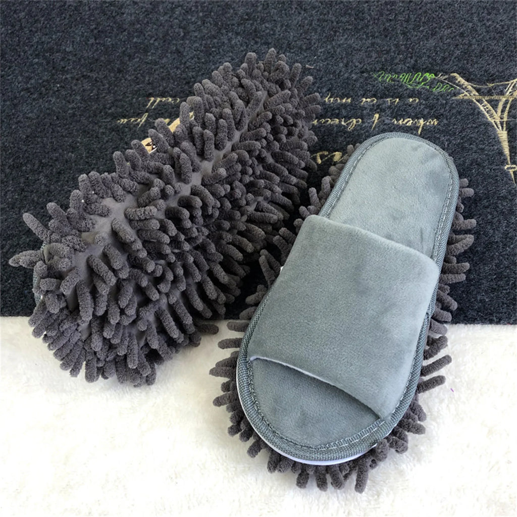 Floor Clean Socks Floor Slippers Lazy Open Toed Mop Slipper Home Use Soft Pure Color Cleaning Slipper Floor Slippers Mop Slipper Qme