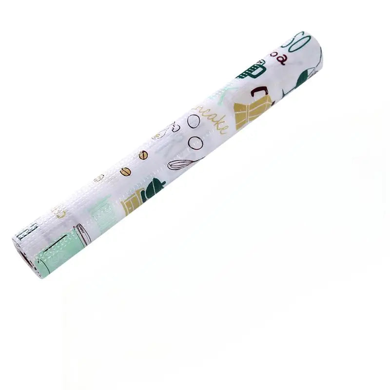 1 Roll Can Cut Table Mat Drawers Cabinet Shelf Liners Cartoon Cupboard Placemat Waterproof Oil Thickened Kitchen Stickers Qme GREEN 200x45cm