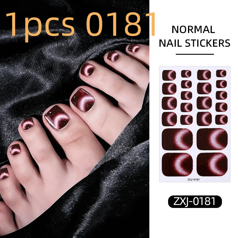 Cat Eye Nail Art Stickers Self Adhesive Toe Nails Full Cover Toenail