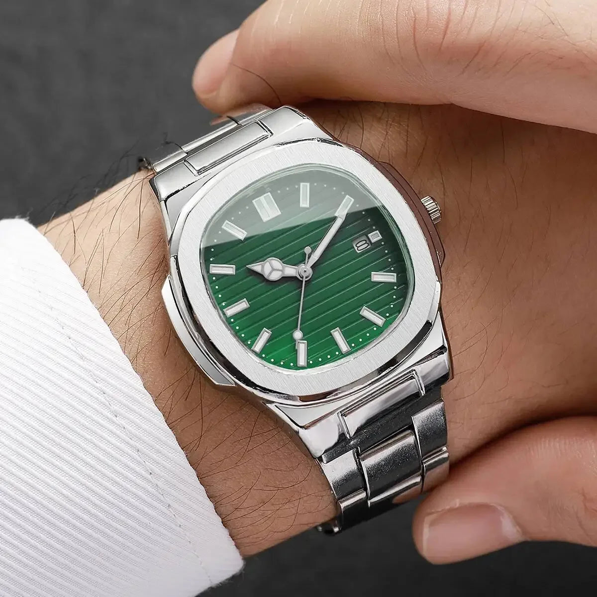 2026 2026 new square sports calendar steel band watch men's steel band quartz watch Qme
