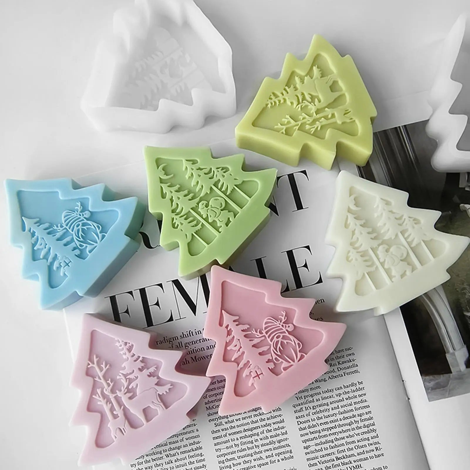 Christmas Silicone Molds Candles Non-stick Soft Mould Child Home Qme
