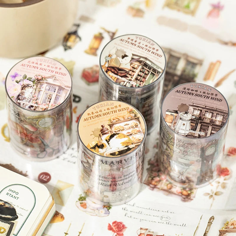 Stickers Tape 55mm*2m Classical Daily PET Die-Cutting Tape Scrapbook DIY & Handbook Mobile Phone Case Notebook Decoration Qme