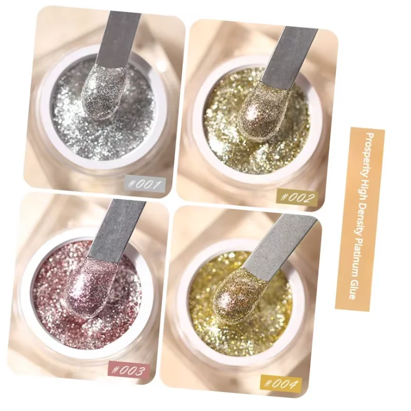 Glitter Nail Glue Platinum Glue Radiant Nail Polish Glue Nail Crushed Diamond Set Color Shift Pigment Powder Qme