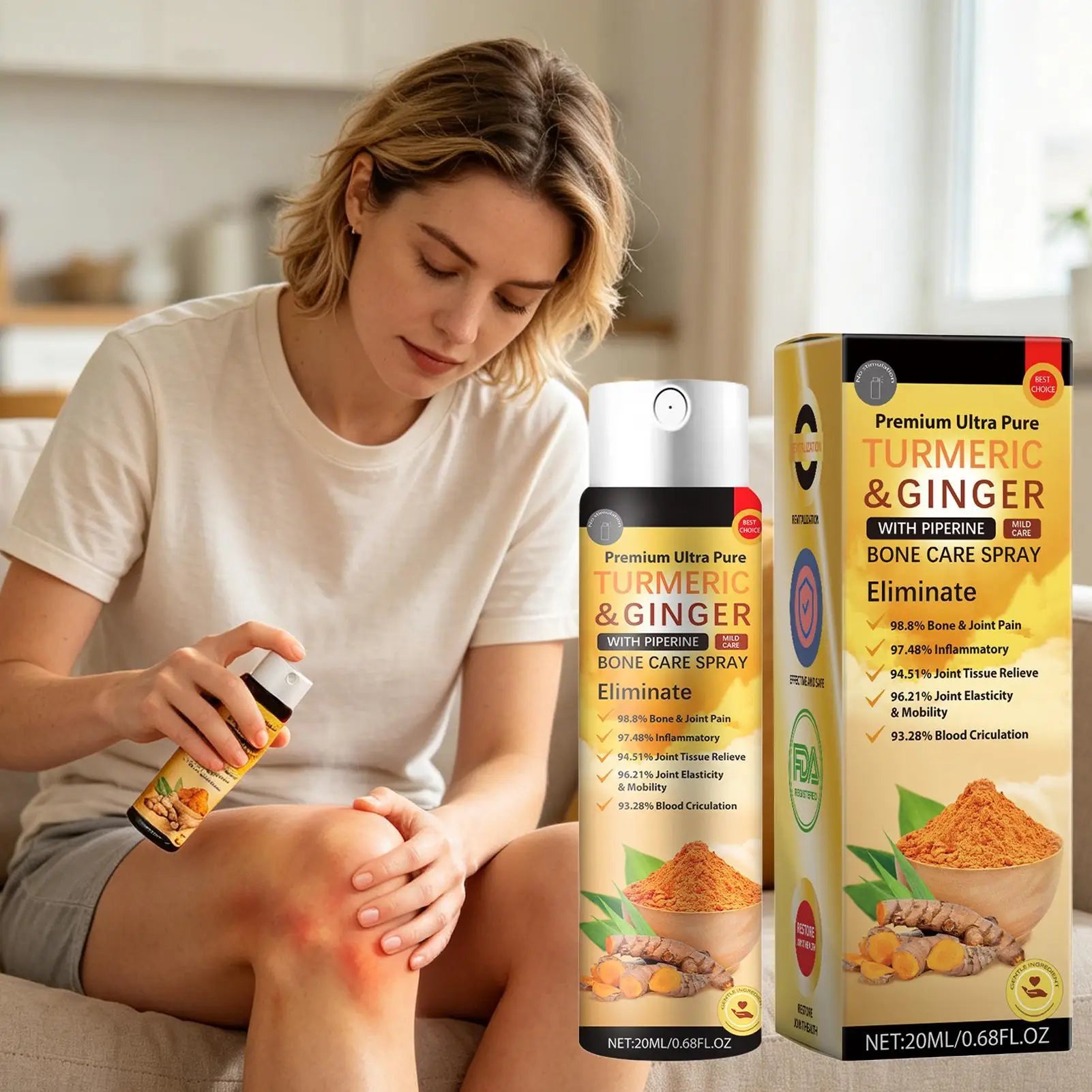 1pc Joint And Bone Spray 20ml Unisex Portable Soothing Liquid Joint Relaxing Spray for Shoulders Waist Back Neck Feet Nighttime Qme