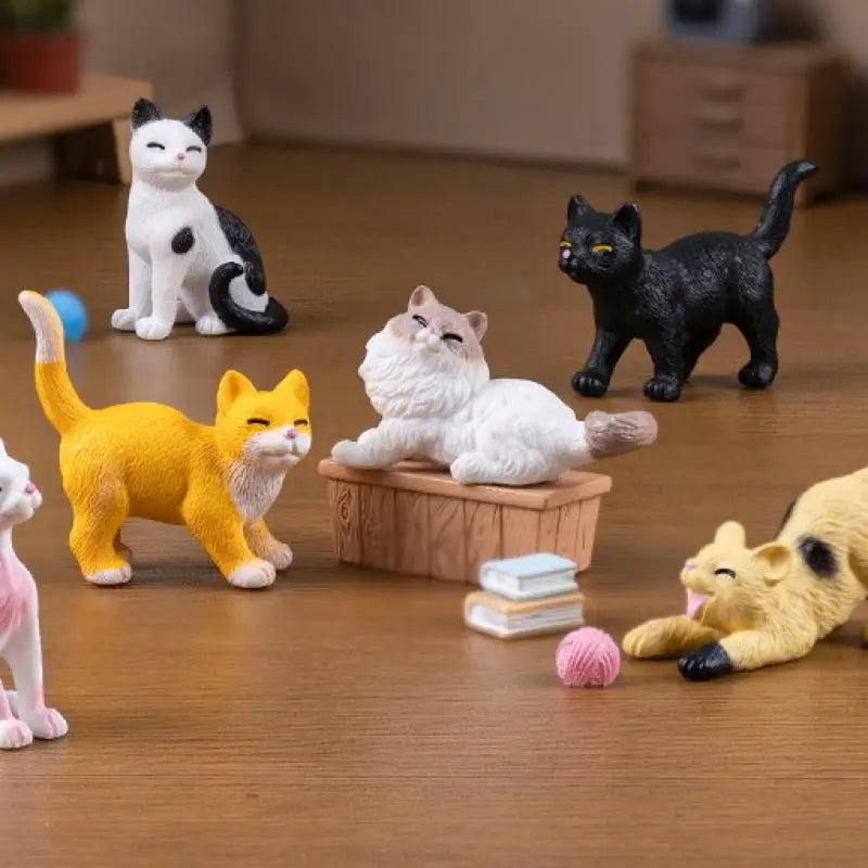 3 DIY Micro Landscape Resin Cat Ornament Animal Miniature Fairy Qme