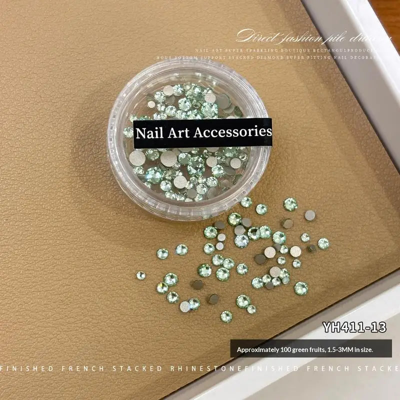 Glitter Glass Crystal Rhinestones Clear Flat Back Personalized Nail Qme 13