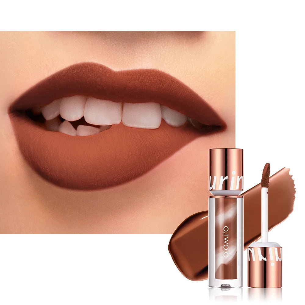 O TWO Lipstick Lip Gloss Waterproof Velvet Non-stick Cup Ultra Stay Qme 11 Sunset Brown China Mainland