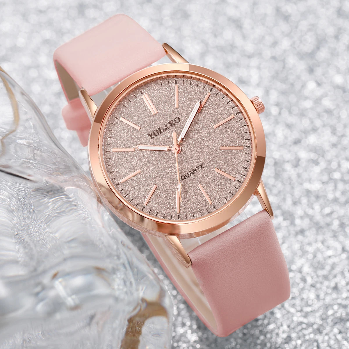 Fashion Starry Sky Women's Watch Quartz Watch with Leather Strap Qme