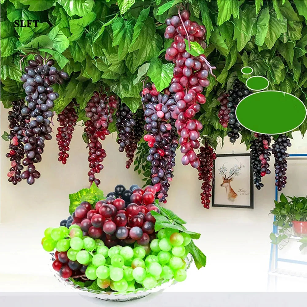 Artificial Grapes Cluster Matte Finish Fake Grapes Bunch 18pc Artificial Decorative Grape Ornaments Grape Wine Fruit Party Decor Qme