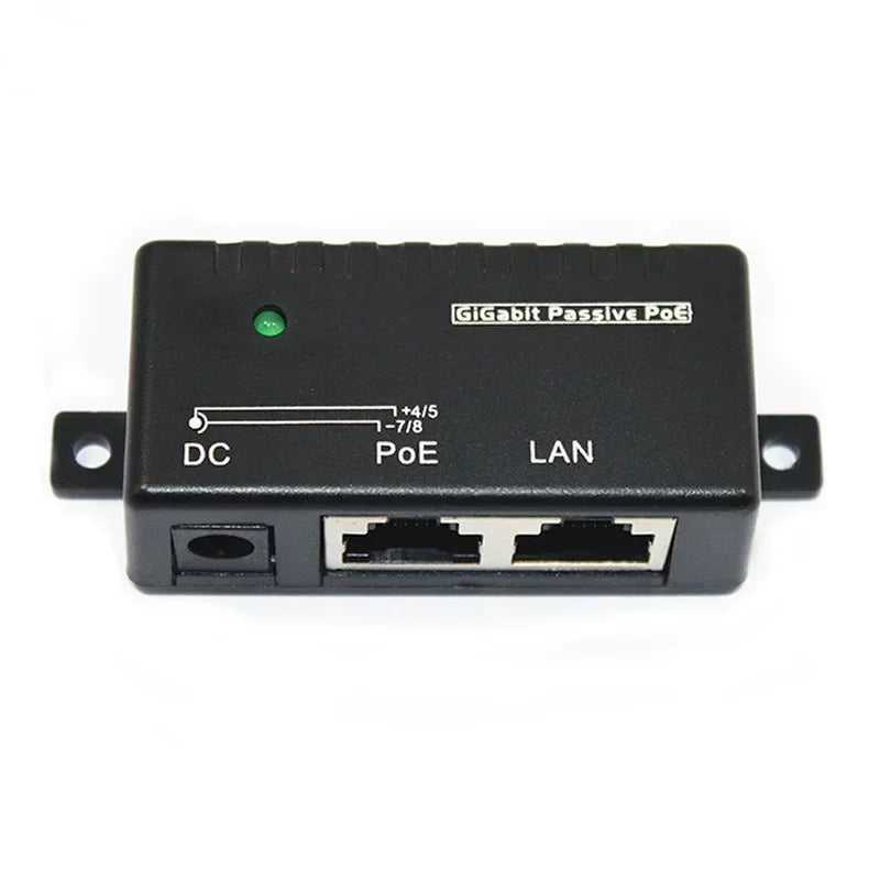 802.3af PoE injector PoE splitter Gigabit 24V 48V passive injector with 2.1x5.5mm DC RJ-45 connector for IP Camera VOIP Phones Qme
