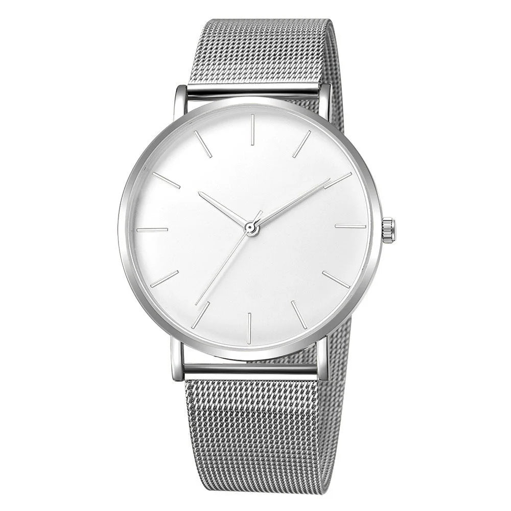 Geneva new men's watch ultra-thin and simple mesh strap watch men's watch foreign trade hot selling men's watch Qme 5