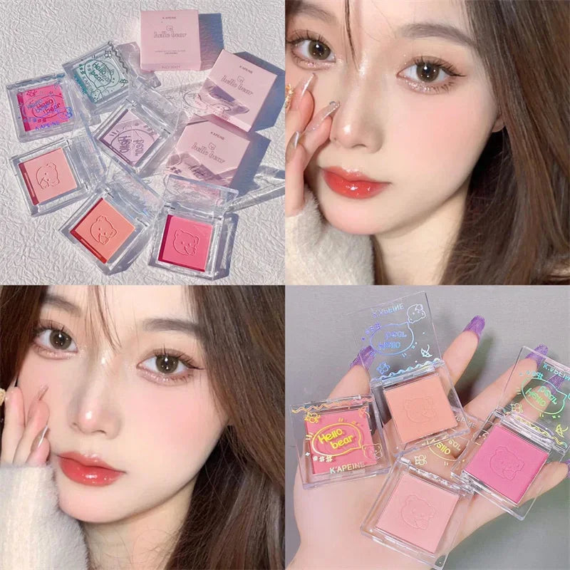 Matte Peach Red Blush Palette Contour Powder Makeup Multi-colored Long Lasting Brighten Cheek Tint Rouge Women New Cosmetics Qme