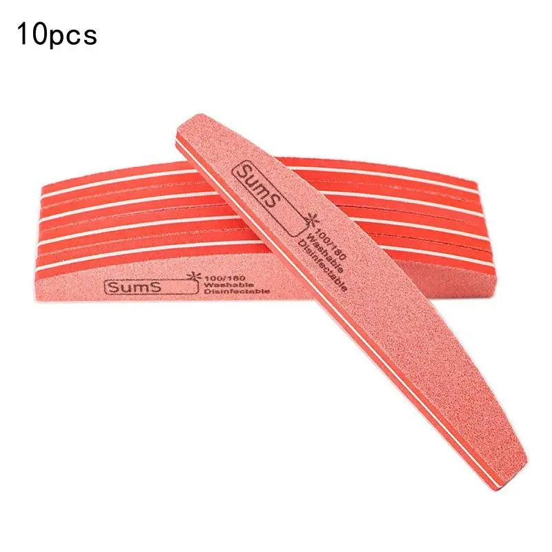 2 5 Professional Double-sided Nail File Block Colorful Sponge Polish Qme 10pcs Orange