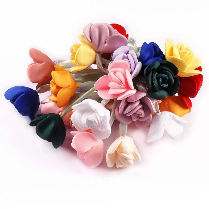2pcs Length 44cm Rose Hairband Female Pony Edge Clip Line Ribbon Personalized Decorative Accessories Double Ponytail cp3827 Qme