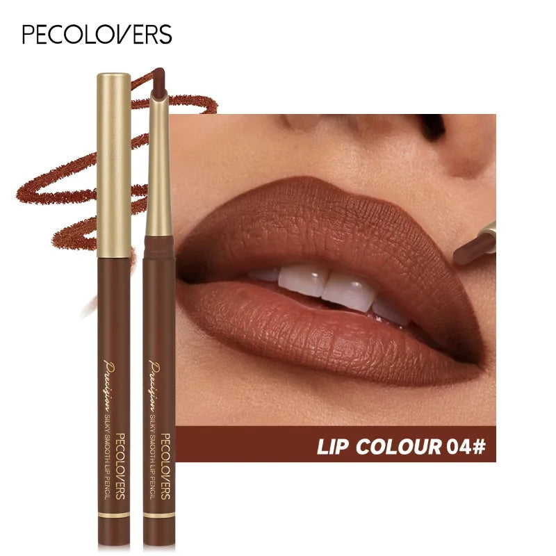 Inclined Tube Brown Tube Lip Liner, Multi-color Lipstick Pen, Depicting Lip Contours, Charming Lips, Lip Cosmetics Qme 04