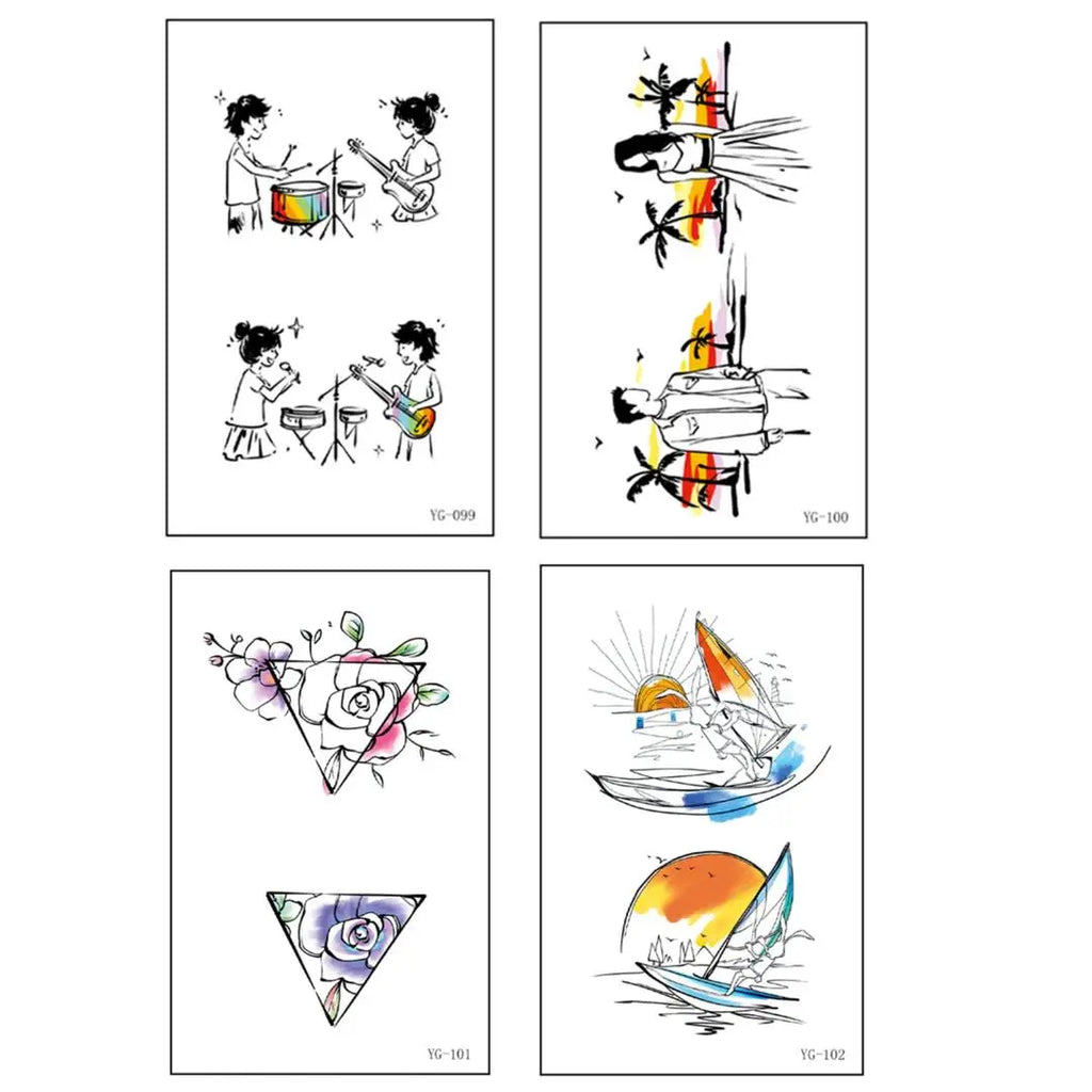 4/6 A Sheets Luminous Temporary Tattoos Bulk Rainbow LGBT Pride Face Body Stickers for Women Men Glow in The Dark Party Supplies Qme 4pcs YG-099YG102