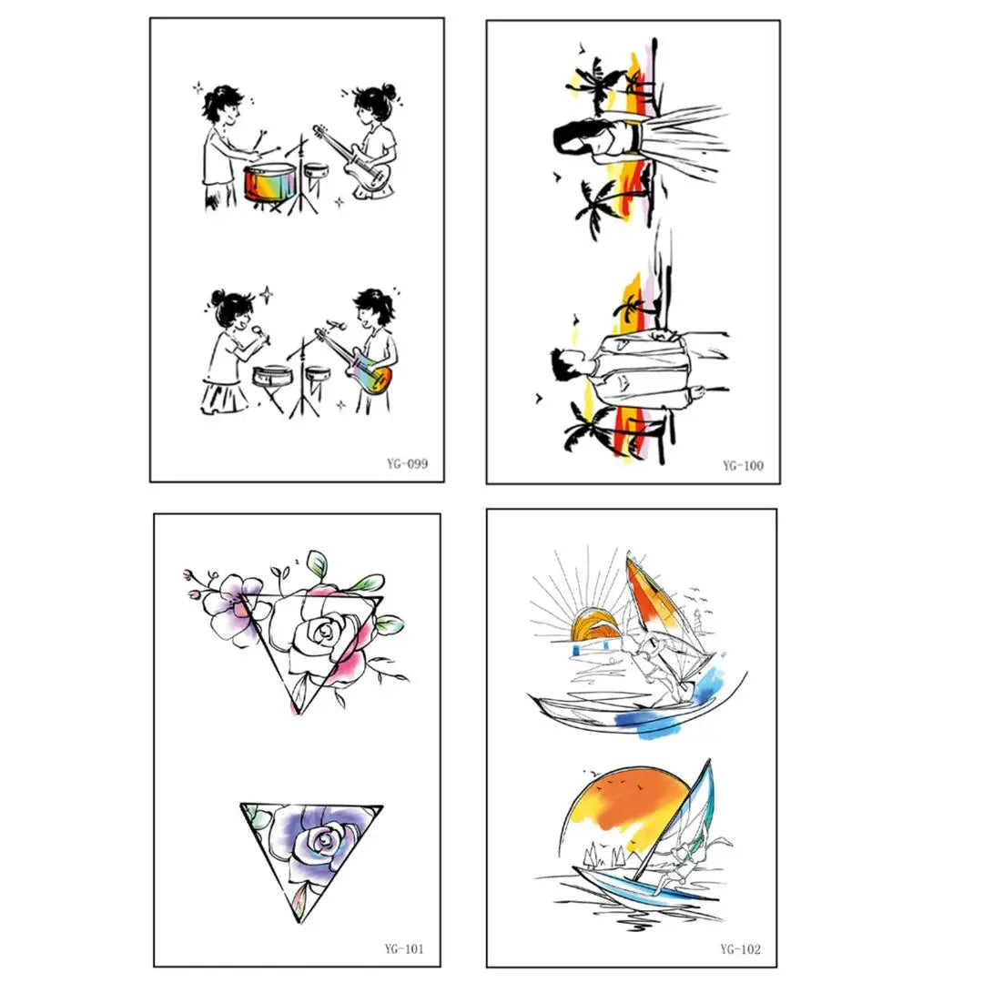 4/6 A Sheets Luminous Temporary Tattoos Bulk Rainbow LGBT Pride Face Body Stickers for Women Men Glow in The Dark Party Supplies Qme 4pcs YG-099YG102