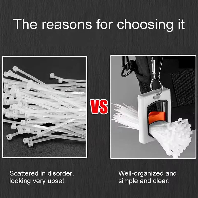 Round Square Fluorescent Cable Tie Organizer Cable Tie Holder Portable Cable Tie Storage Tool Electrical Wire Tie Organizer Qme