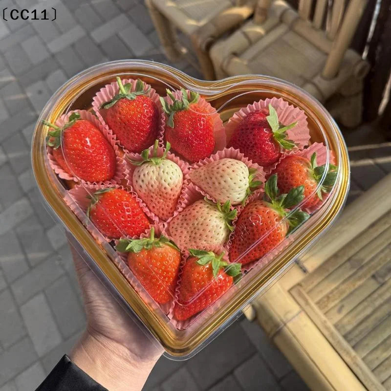 Heart Shaped Candy Box Lid Fruit Snack Storage Containers Sugar Qme