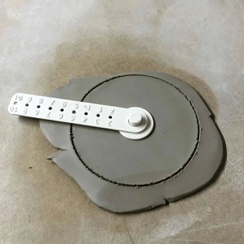 1 Set Pottery Clay Circular Cutting Ruler Divider 0.79-6.3Inch Flexible Interchangeable Perforated Clay Craft Tool Qme