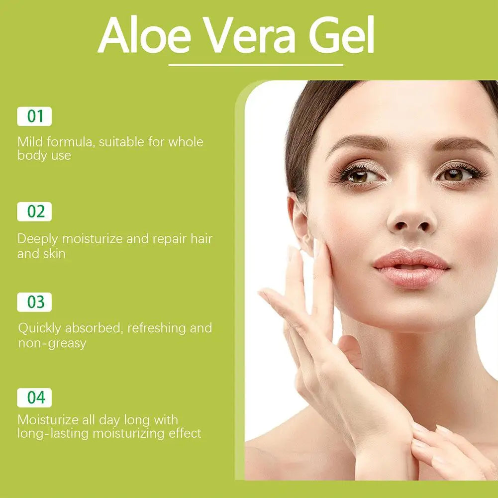 Natural Aloe Vera Gel Sunburn Repairing Treatment Moisturizing Qme
