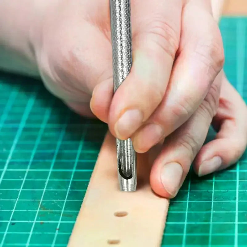 Belt Hole Puncher Kit - 2.5/3/3.5/4mm Round Hole Galvanized Leather Punch Tool for Watch Band Belt Qme