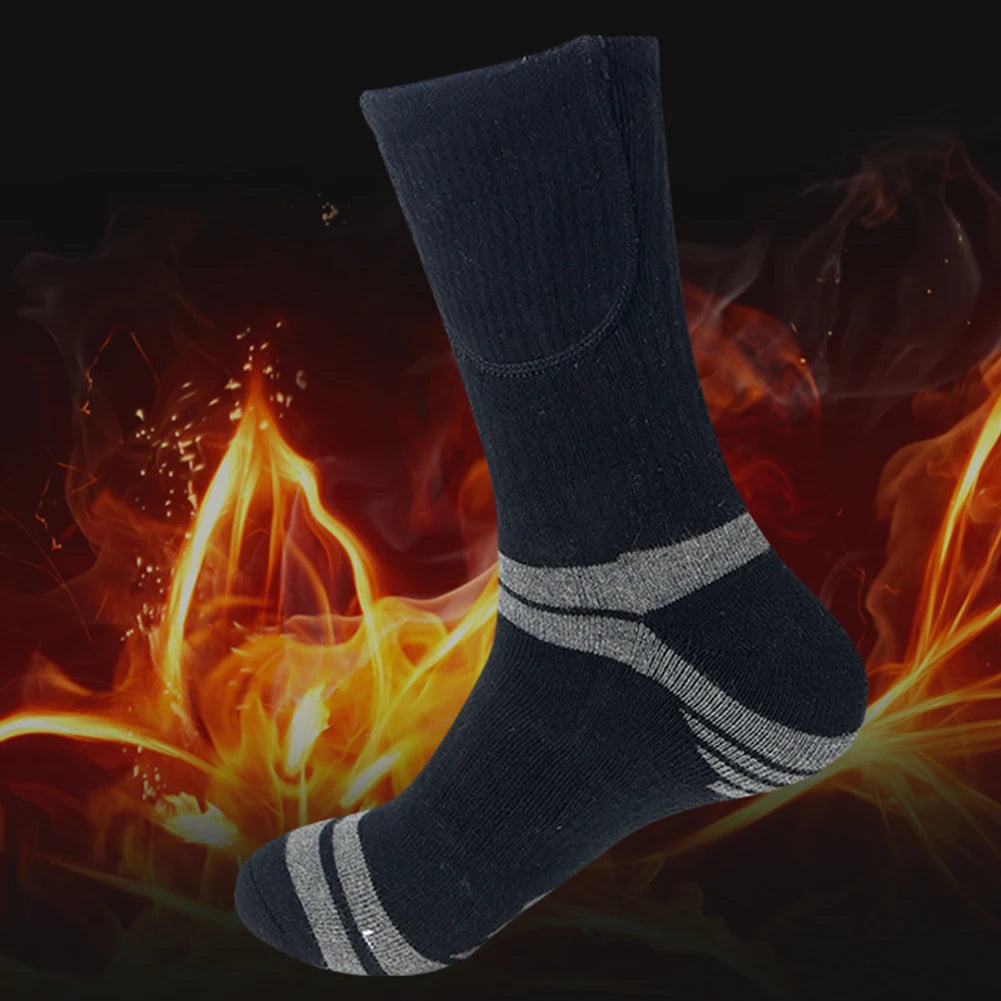 Unisex Electric Heated Socks Washable Rechargeable Heated Socks Elastic Thickened for Men Women Autumn Winter Thermal Sport Sock Qme