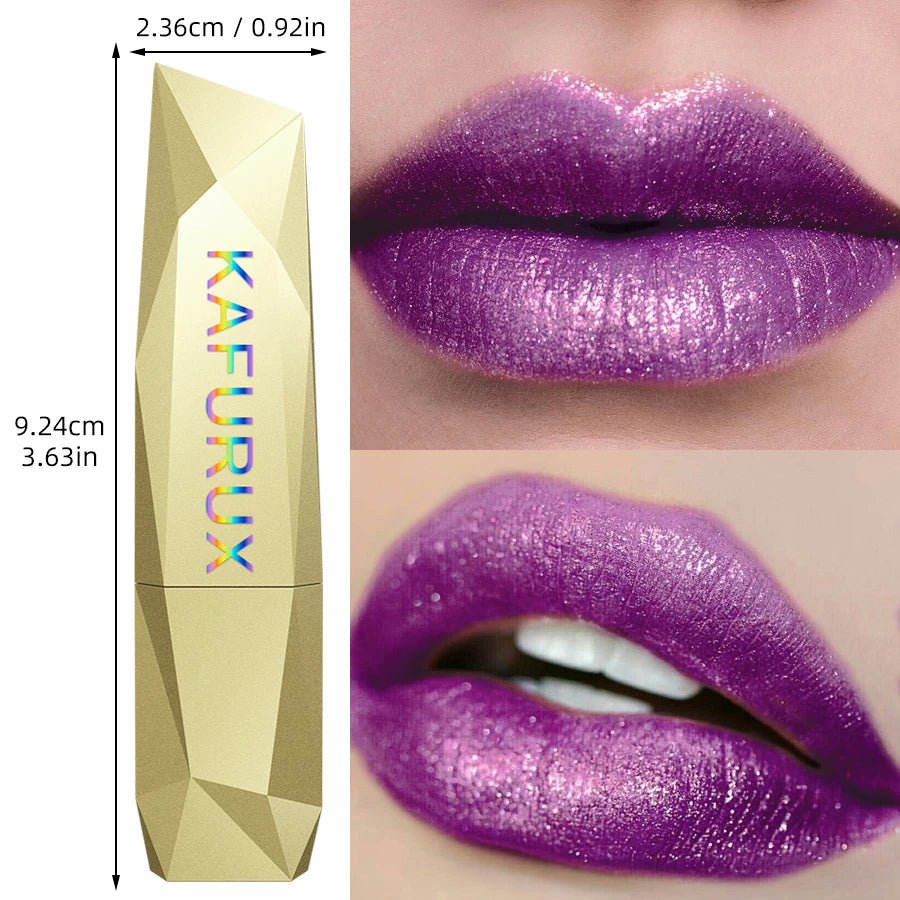 Diamond Shimmer Purple Glitter Lip Tint Long Lasting Waterproof Oil Qme