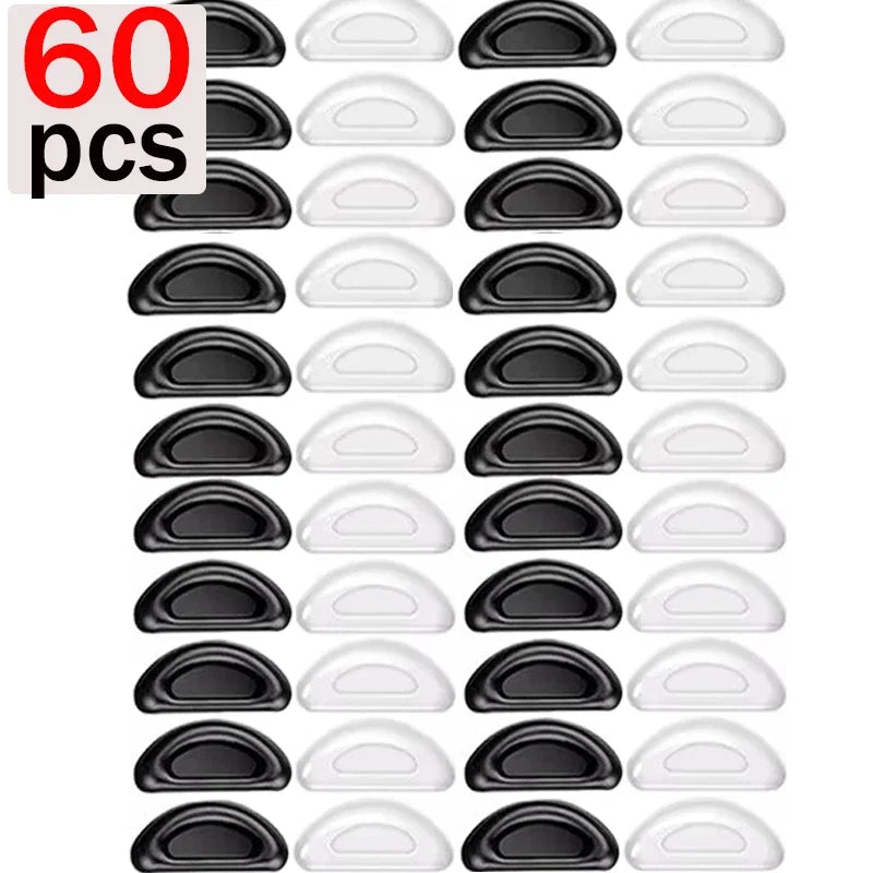 10/60pcs Glasses Nose Pads Adhesive Silicone Nose Pads Non-slip Transparent Nosepads for Glasses Eyeglasses Eyewear Accessories Qme mixed-60pcs