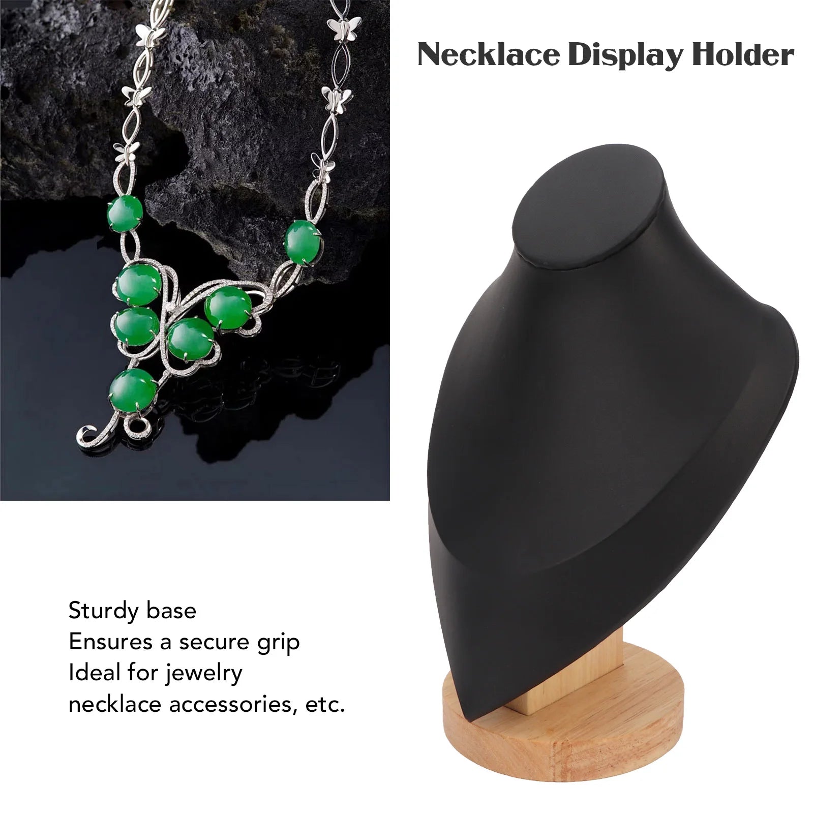 Necklace Display Holder Multipurpose Elegant Wood Jewelry Bust Stand for Home Jewelry Store Trade Show Qme