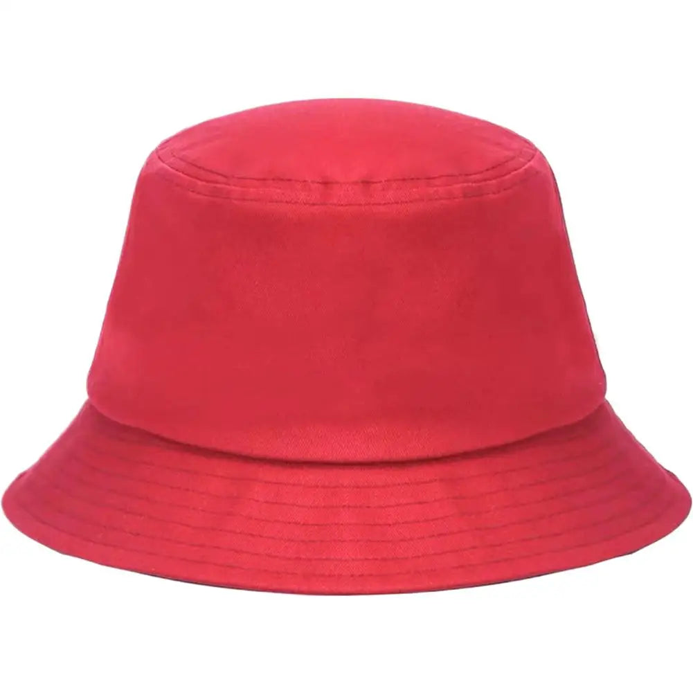 Fisherman Hat Solid Sun Bucket Hats Fot Men Women Anti-UV-Protection Qme Red