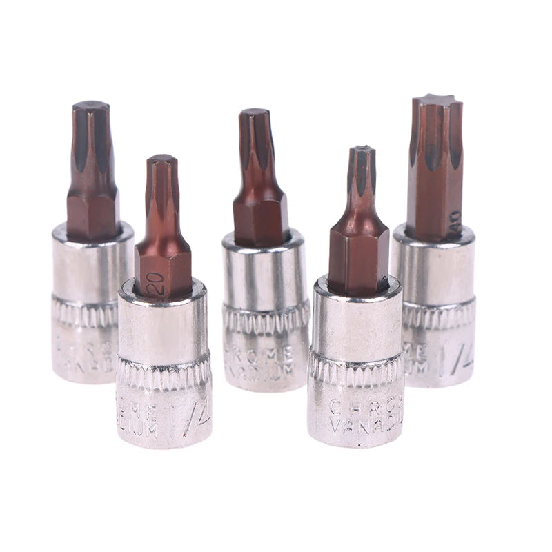 Torx Screwdriver Bits 1 Drive Socket Head Tools T15 T20 T25 T30 T40 Qme