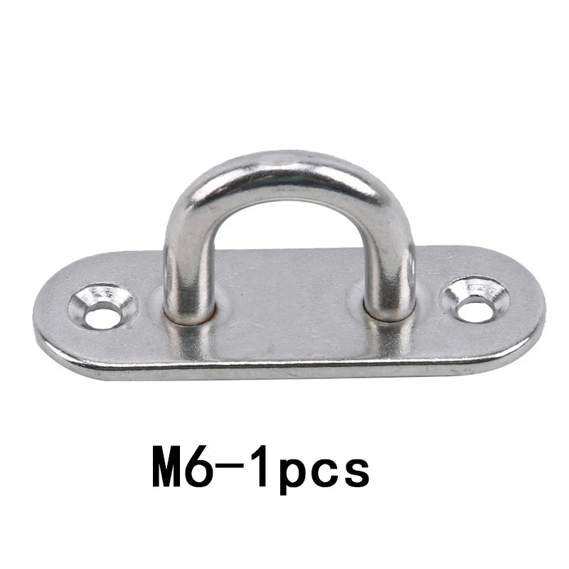 304-M6 M5 M8 Oval Eye Board Marine Deck Buckle Staple Boat Shade Sail Mounting Fastening Set - 304 Marine Grade Stainless Steel Qme M6-1pcs
